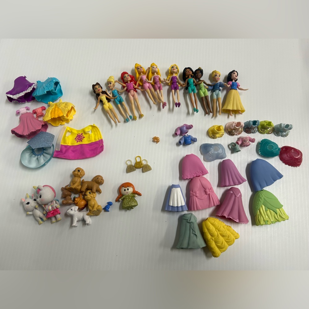 Disney Princess Little Kingdom 10 dolls clothing Extras lot Polly style - Picture 1 of 8